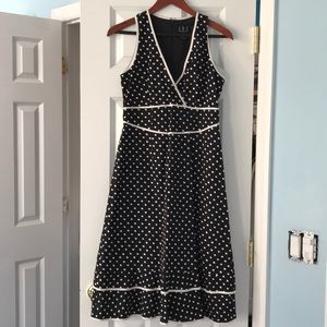 Inc cotton black and white dress